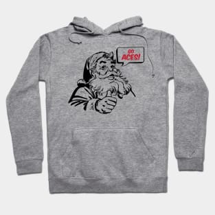 Retro Santa Claus Go Aces Hoodie